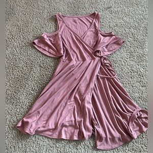 Francesca’s Pink Dress Cold Shoulder